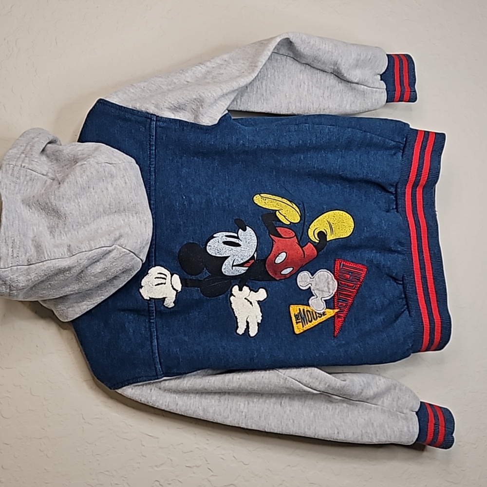 Disney hooded snap front Mickey jacket, size 4
